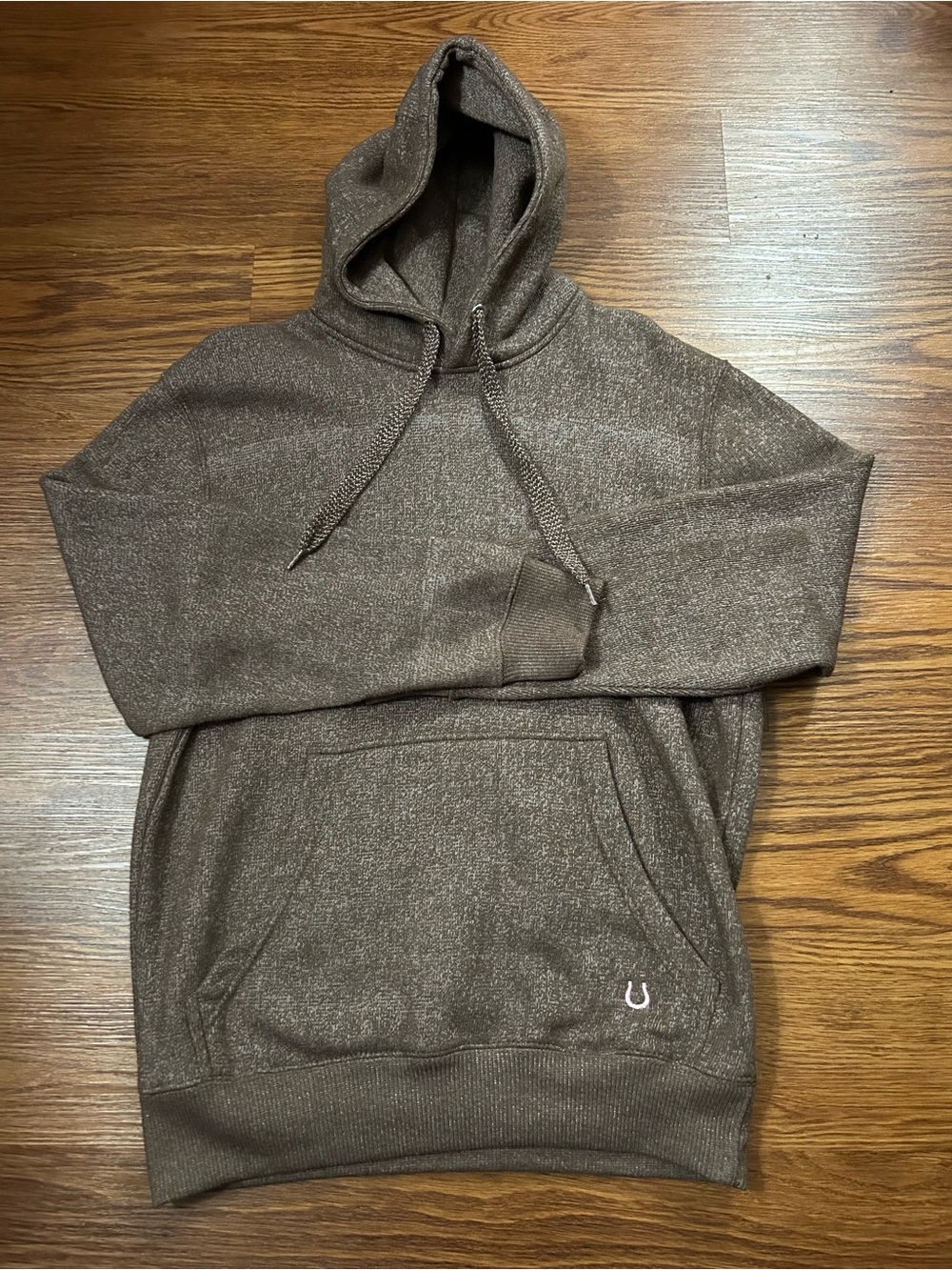 Womens Brown Hooded Pullover Sweatshirt